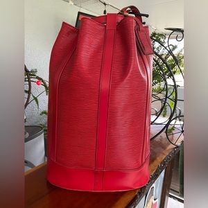 Louis Vuitton EPI Red Randonnee Backpack/Sling GM W/Certificate of Authenticity